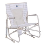 Patented Spring-Action Beach Rocker - Choice 712 - Heavy-Duty Kickback Rocker with Beverage Holder - Neutral Stripe