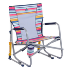 Patented Spring-Action Beach Rocker - Choice 712 - Heavy-Duty Kickback Rocker with Beverage Holder - Multi Stripe