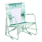 Patented Spring-Action Beach Rocker - Choice 712 - Heavy-Duty Kickback Rocker with Beverage Holder - Green Beach Wave