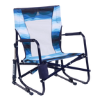 Patented Spring-Action Beach Rocker - Choice 712 - Heavy-Duty Kickback Rocker with Beverage Holder - Blue Beach Wave