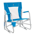 Patented Spring-Action Beach Rocker - Choice 712 - Heavy-Duty Kickback Rocker with Beverage Holder - Saybrook Blue