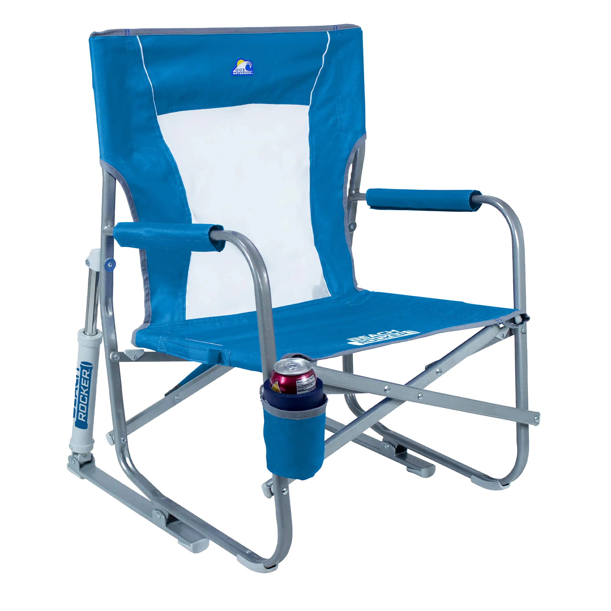 Patented Spring-Action Beach Rocker Bundle - Choice 773 - Freestyle Rocker Portable Outdoor Folding Chair Detail