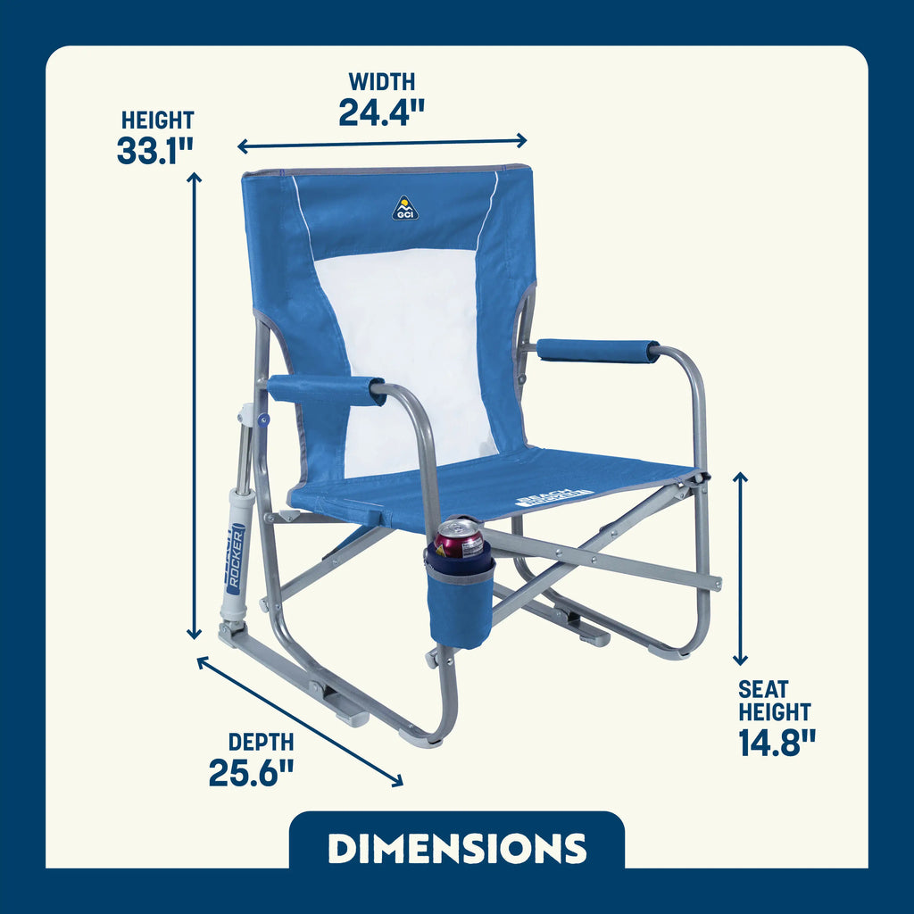 Patented Spring-Action Beach Rocker Bundle - Choice 773 - Freestyle Rocker Portable Outdoor Folding Chair Detail