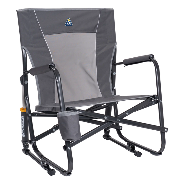 Patented Spring-Action FirePit Rocker - Choice 737 - Freestyle Rocker Portable Outdoor Folding Chair - Pewter