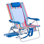 Sand-Friendly Big Surf with Slide Table - Choice 334 - Rust-Resistant Aluminum Sand-Friendly Lounge Chair - Multi Stripe