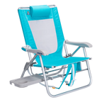 Sand-Friendly Big Surf with Slide Table - Choice 334 - Rust-Resistant Aluminum Sand-Friendly Lounge Chair - Seafoam Green