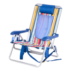 Rust-Resistant Aluminum Backpack Beach Chair - Choice 709 - Low-Profile Reclining Beach Chair with Backpack Straps Detail