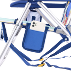 Rust-Resistant Aluminum Backpack Beach Chair - Choice 709 - Low-Profile Reclining Beach Chair with Backpack Straps Detail