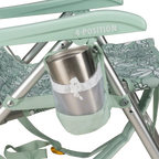 Rust-Resistant Aluminum Backpack Beach Chair - Choice 709 - Low-Profile Reclining Beach Chair with Backpack Straps Detail