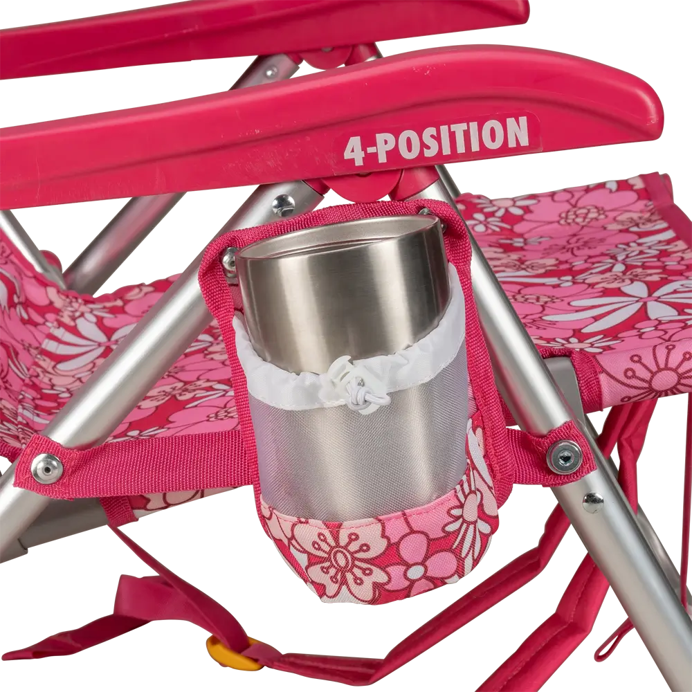 Rust-Resistant Aluminum Backpack Beach Chair - Choice 709 - Low-Profile Reclining Beach Chair with Backpack Straps Detail