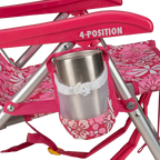 Rust-Resistant Aluminum Backpack Beach Chair - Choice 709 - Low-Profile Reclining Beach Chair with Backpack Straps Detail