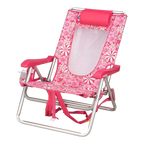 Rust-Resistant Aluminum Backpack Beach Chair - Choice 709 - Low-Profile Reclining Beach Chair with Backpack Straps Detail