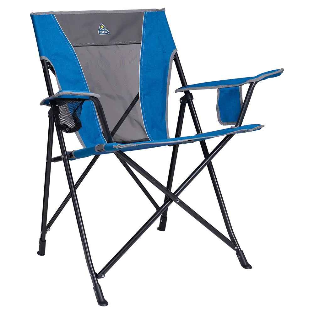 Telescoping Frame Comfort Quad Chair - Choice 989 - Ultra-Lightweight Telescoping PackSeat Travel Stool - Heathered Royal