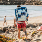 Rust-Resistant Aluminum Backpack Beach Chair - Choice 709 - Low-Profile Reclining Beach Chair with Backpack Straps Detail