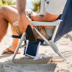 Rust-Resistant Aluminum Backpack Beach Chair - Choice 709 - Low-Profile Reclining Beach Chair with Backpack Straps Detail