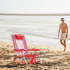 Rust-Resistant Aluminum Backpack Beach Chair - Choice 709 - Low-Profile Reclining Beach Chair with Backpack Straps Detail