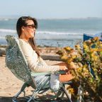 Rust-Resistant Aluminum Backpack Beach Chair - Choice 709 - Low-Profile Reclining Beach Chair with Backpack Straps Detail