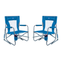 Patented Spring-Action Beach Rocker Bundle - Choice 773 - Freestyle Rocker Portable Outdoor Folding Chair - Saybrook Blue