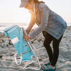 Reclining Beach Bi-Fold Beach Chair - Choice 601 - Portable Heavy-Duty Low Boy Chair for Ocean Side Detail