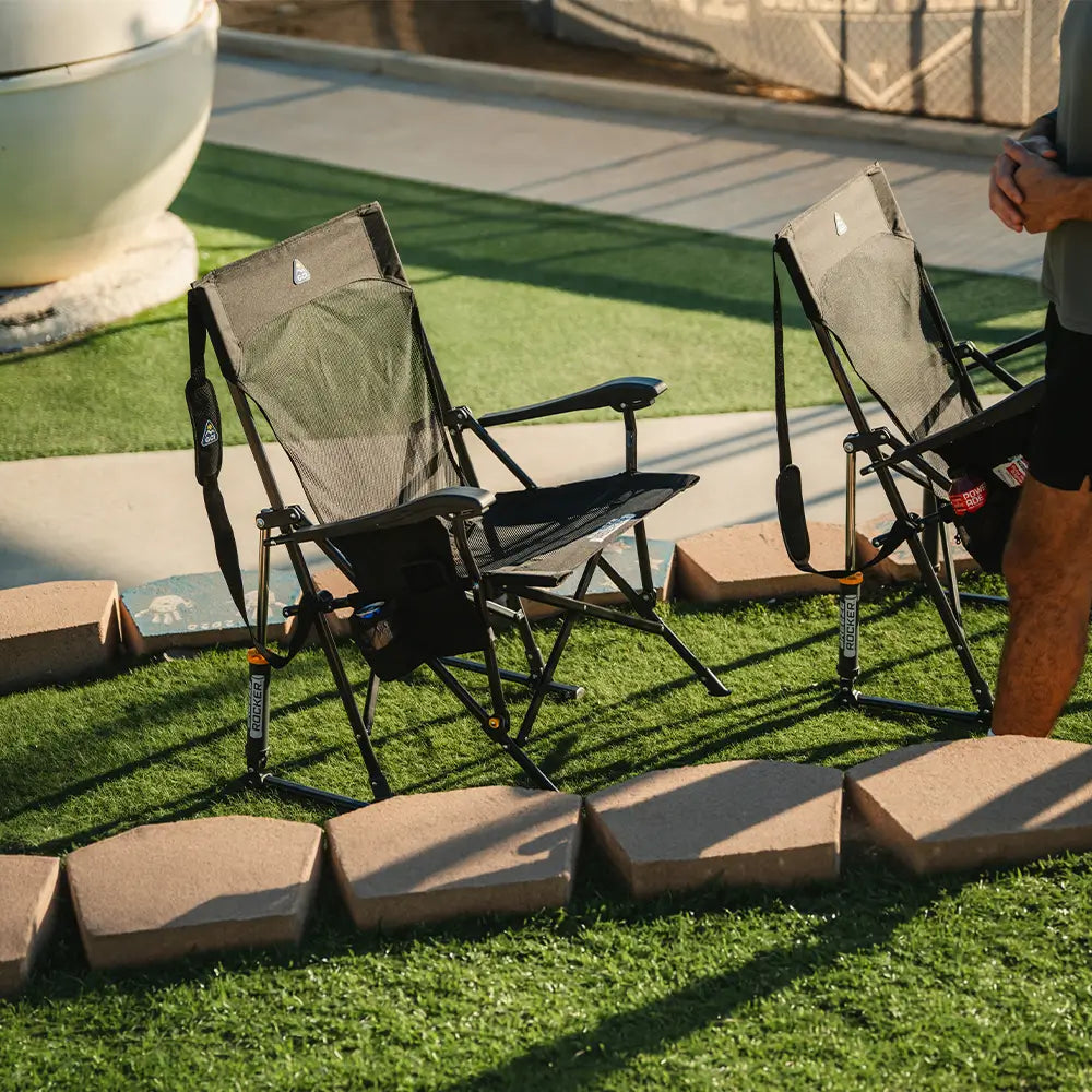 Premium All-Weather BreezeRocker - Choice 504 - Patented Spring-Action Rocking Chair for Camping Detail