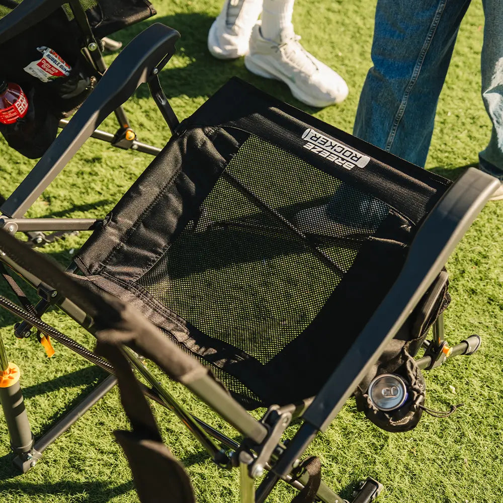 Premium All-Weather BreezeRocker - Choice 504 - Patented Spring-Action Rocking Chair for Camping Detail