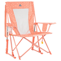 Heavy-Duty Freestyle Comfort Pro Rocker - Choice 375 - Heavy-Duty Kickback Rocker with Beverage Holder - Coral Garden