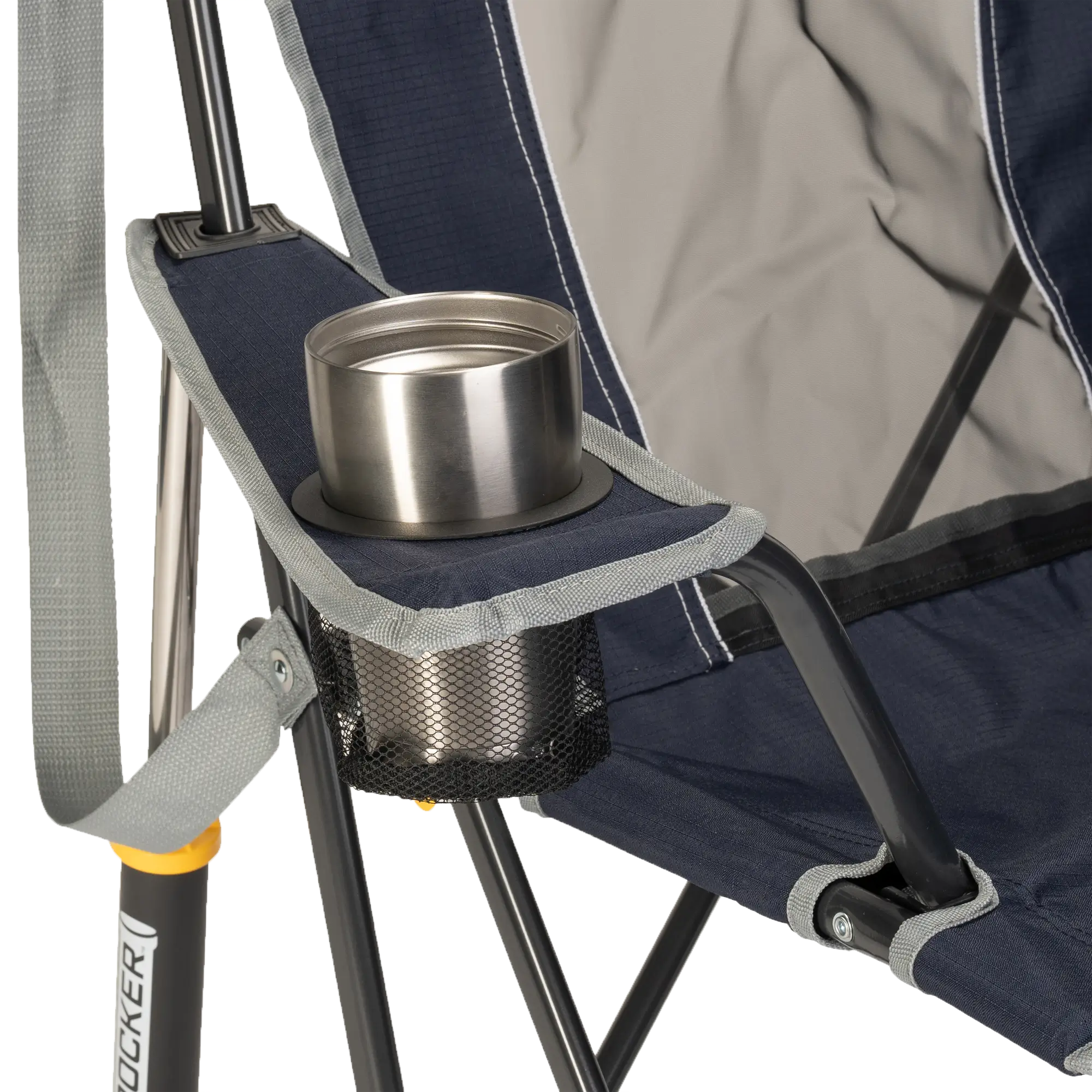Heavy-Duty Freestyle Comfort Pro Rocker - Choice 375 - Heavy-Duty Kickback Rocker with Beverage Holder Detail