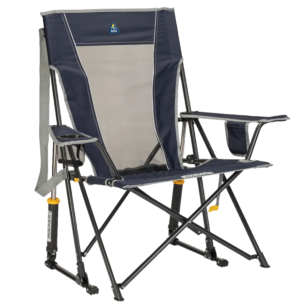 Heavy-Duty Freestyle Comfort Pro Rocker - Choice 375 - Heavy-Duty Kickback Rocker with Beverage Holder - Indigo