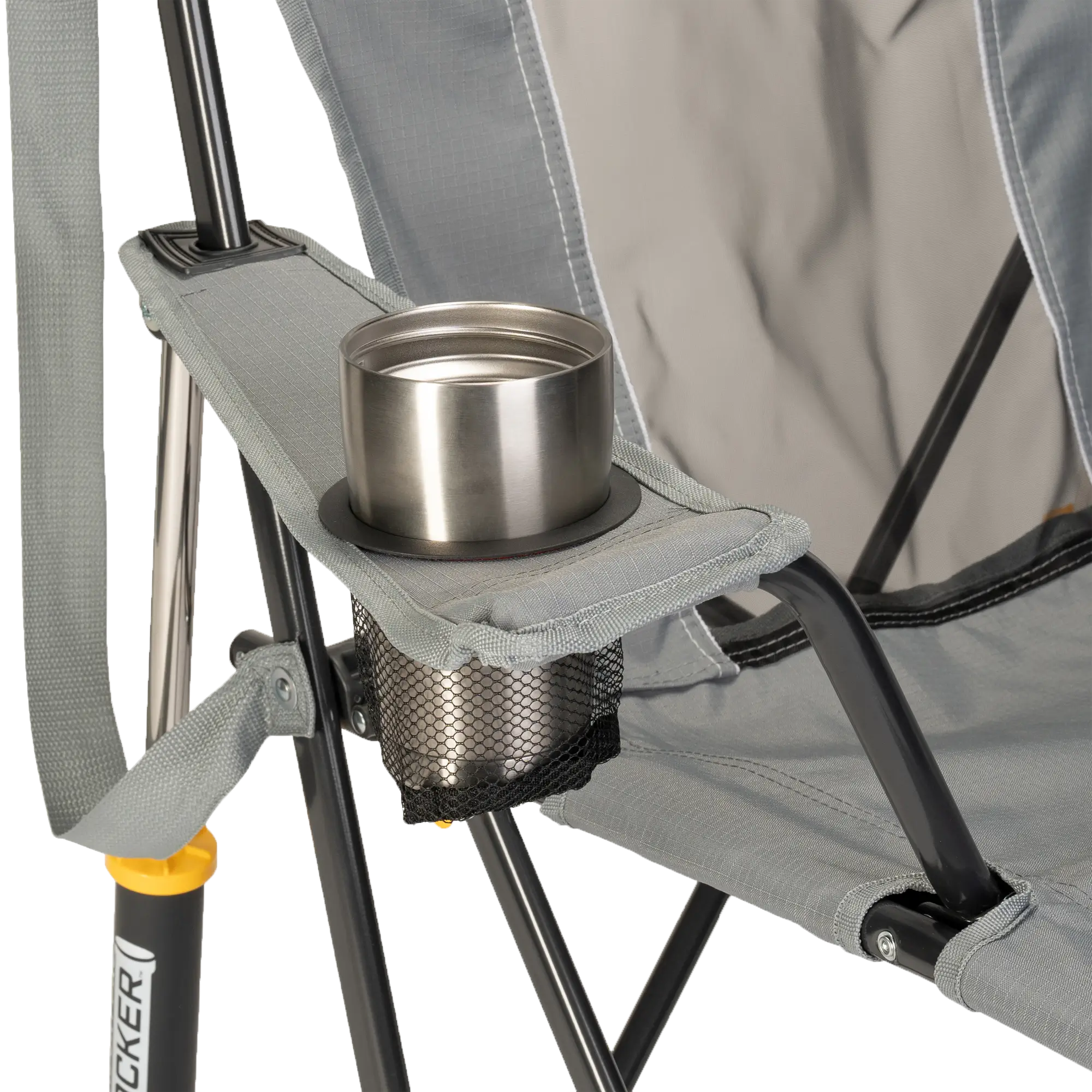 Heavy-Duty Freestyle Comfort Pro Rocker - Choice 375 - Heavy-Duty Kickback Rocker with Beverage Holder Detail