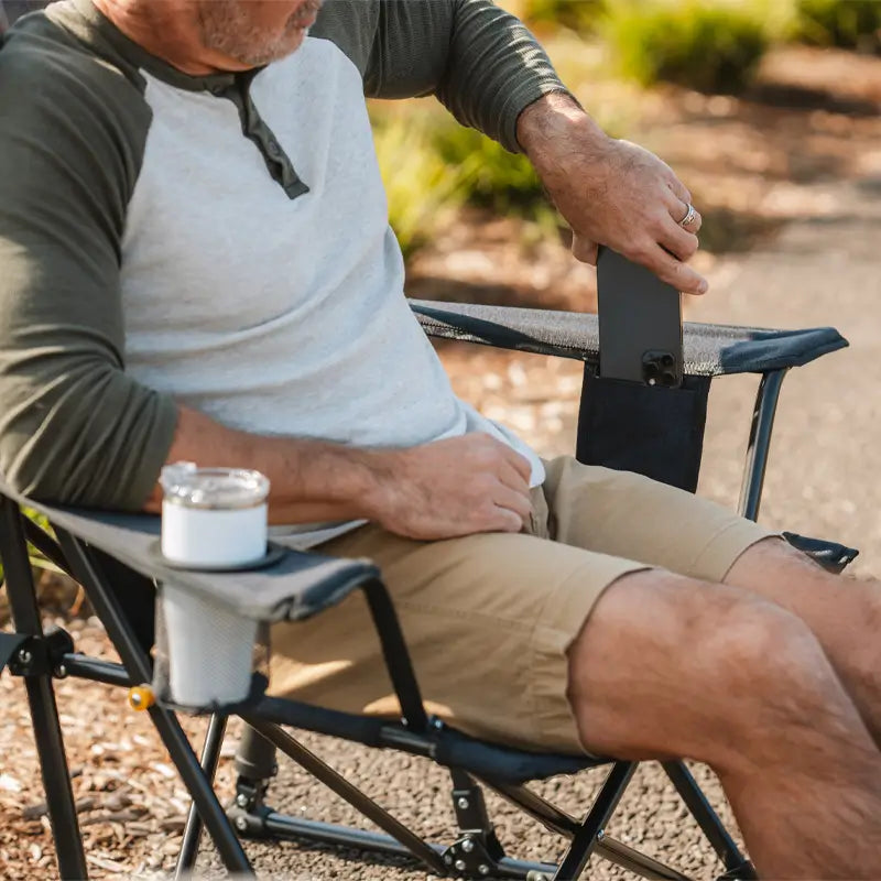 Smooth Motion Comfort Pro Rocker XL - Choice 107 - Patented Spring-Action Rocking Chair for Camping Detail