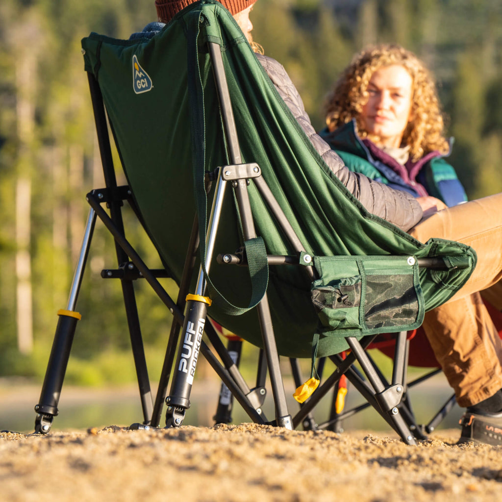 Premium All-Weather Puff Rocker - Choice 731 - RoadTrip Rocker Smooth Motion Camp Chair Detail
