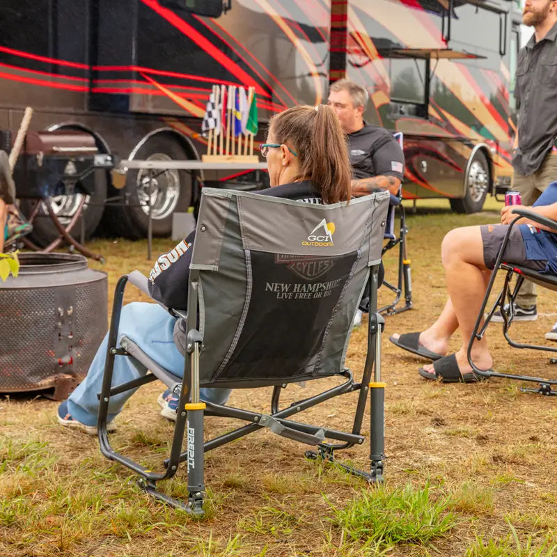 Patented Spring-Action FirePit Rocker - Choice 737 - Freestyle Rocker Portable Outdoor Folding Chair Detail
