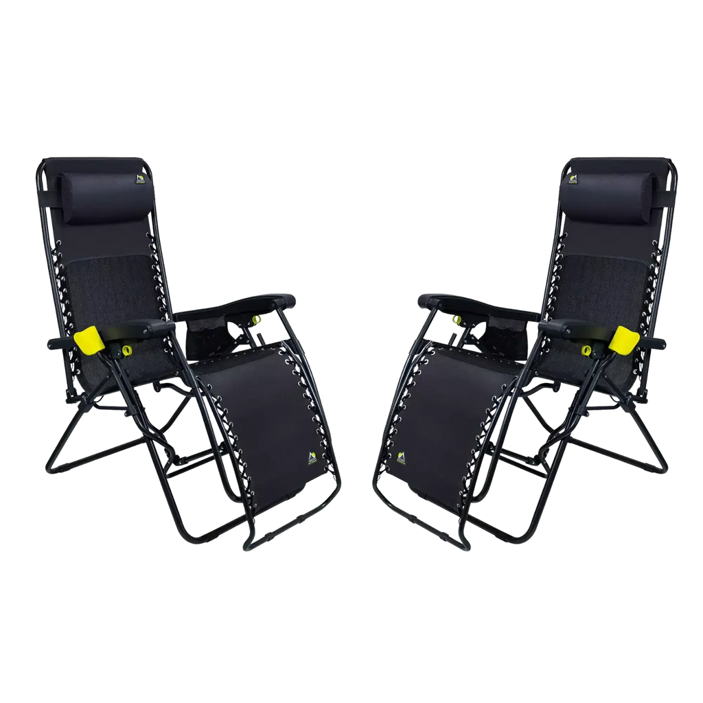 Backpack Travel Freeform Zero Gravity Lounger Bundle - Choice 507 - Rust-Resistant Aluminum Sand-Friendly Lounge Chair - Black