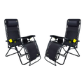 Backpack Travel Freeform Zero Gravity Lounger Bundle - Choice 507 - Rust-Resistant Aluminum Sand-Friendly Lounge Chair - Black