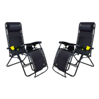 Backpack Travel Freeform Zero Gravity Lounger Bundle - Choice 507 - Rust-Resistant Aluminum Sand-Friendly Lounge Chair - Black