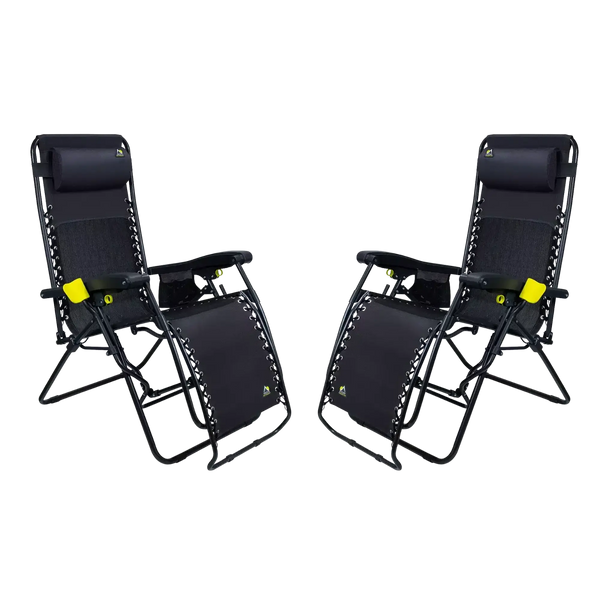 Backpack Travel Freeform Zero Gravity Lounger Bundle - Choice 507 - Rust-Resistant Aluminum Sand-Friendly Lounge Chair - Black