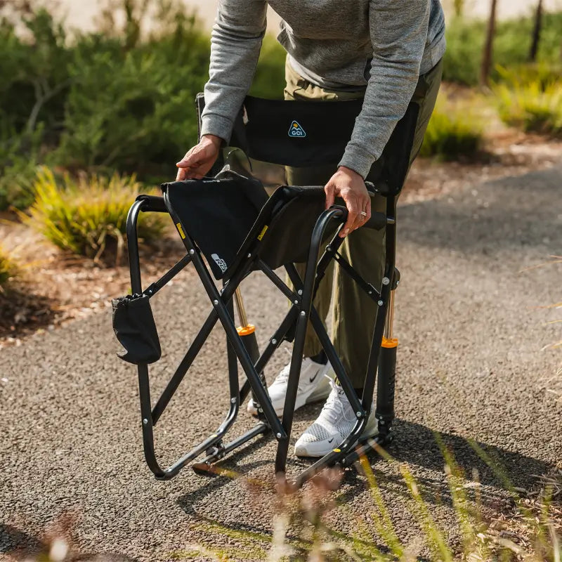 Patented Spring-Action Freestyle Rocker Elite - Choice 460 - Patented Spring-Action Rocking Chair for Camping Detail