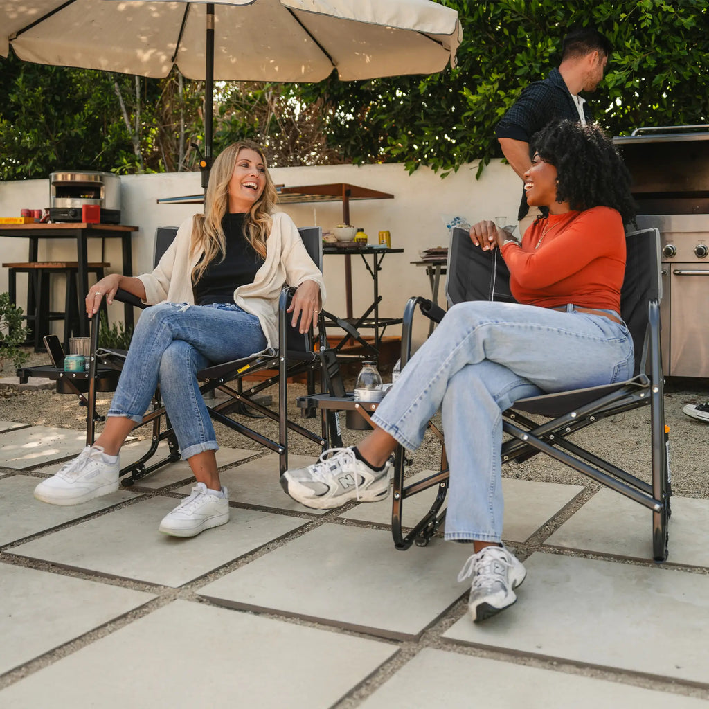 Smooth Motion Freestyle Rocker XL with Side Table - Choice 836 - Patented Spring-Action Rocking Chair for Camping Detail