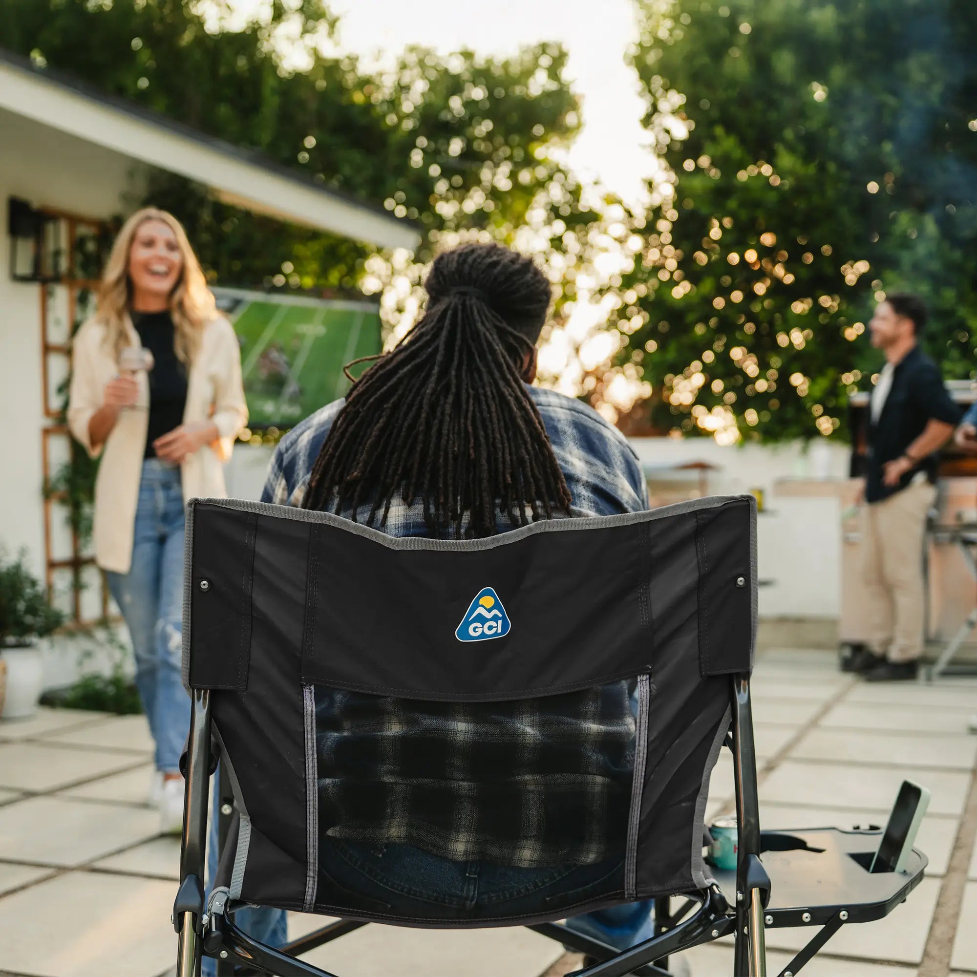 Smooth Motion Freestyle Rocker XL with Side Table - Choice 836 - Patented Spring-Action Rocking Chair for Camping Detail