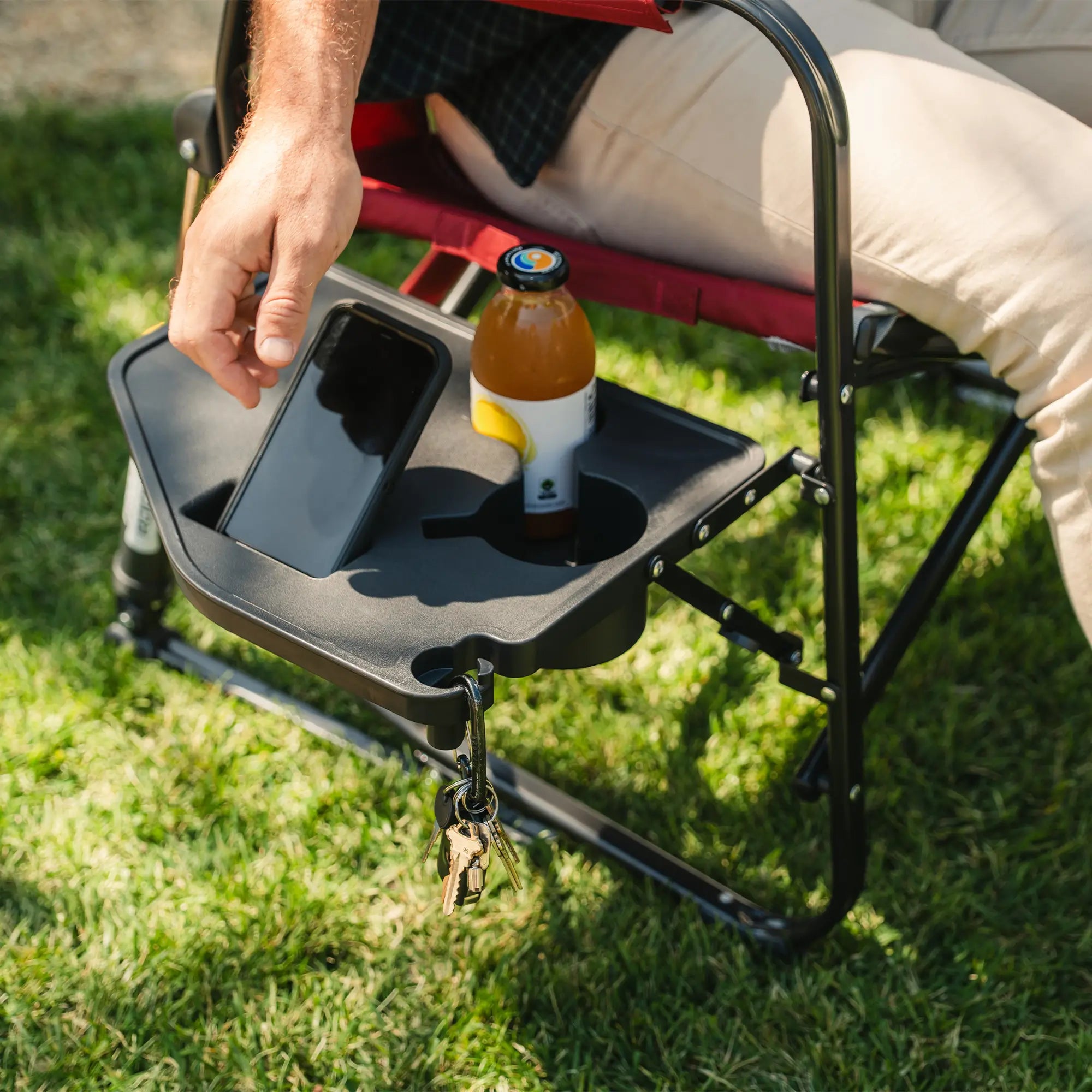 Smooth Motion Freestyle Rocker XL with Side Table - Choice 836 - Patented Spring-Action Rocking Chair for Camping Detail