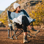 Patented Spring-Action Pod Rocker - Choice 933 - Heavy-Duty Kickback Rocker with Beverage Holder Detail
