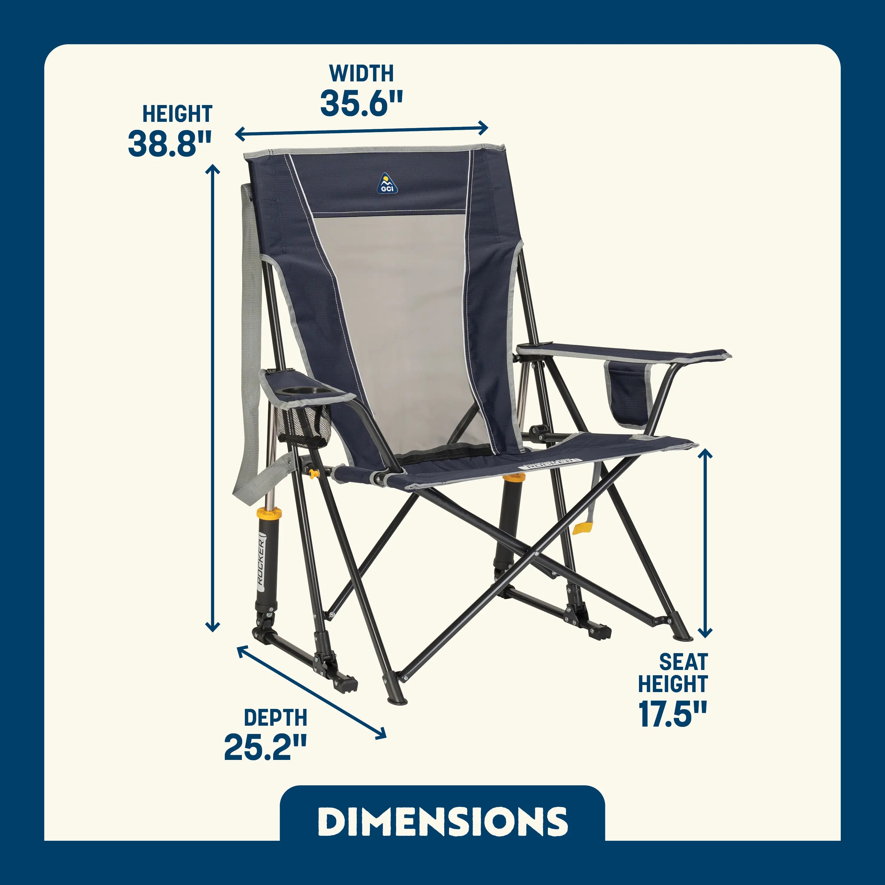 Heavy-Duty Freestyle Comfort Pro Rocker - Choice 375 - Heavy-Duty Kickback Rocker with Beverage Holder Detail