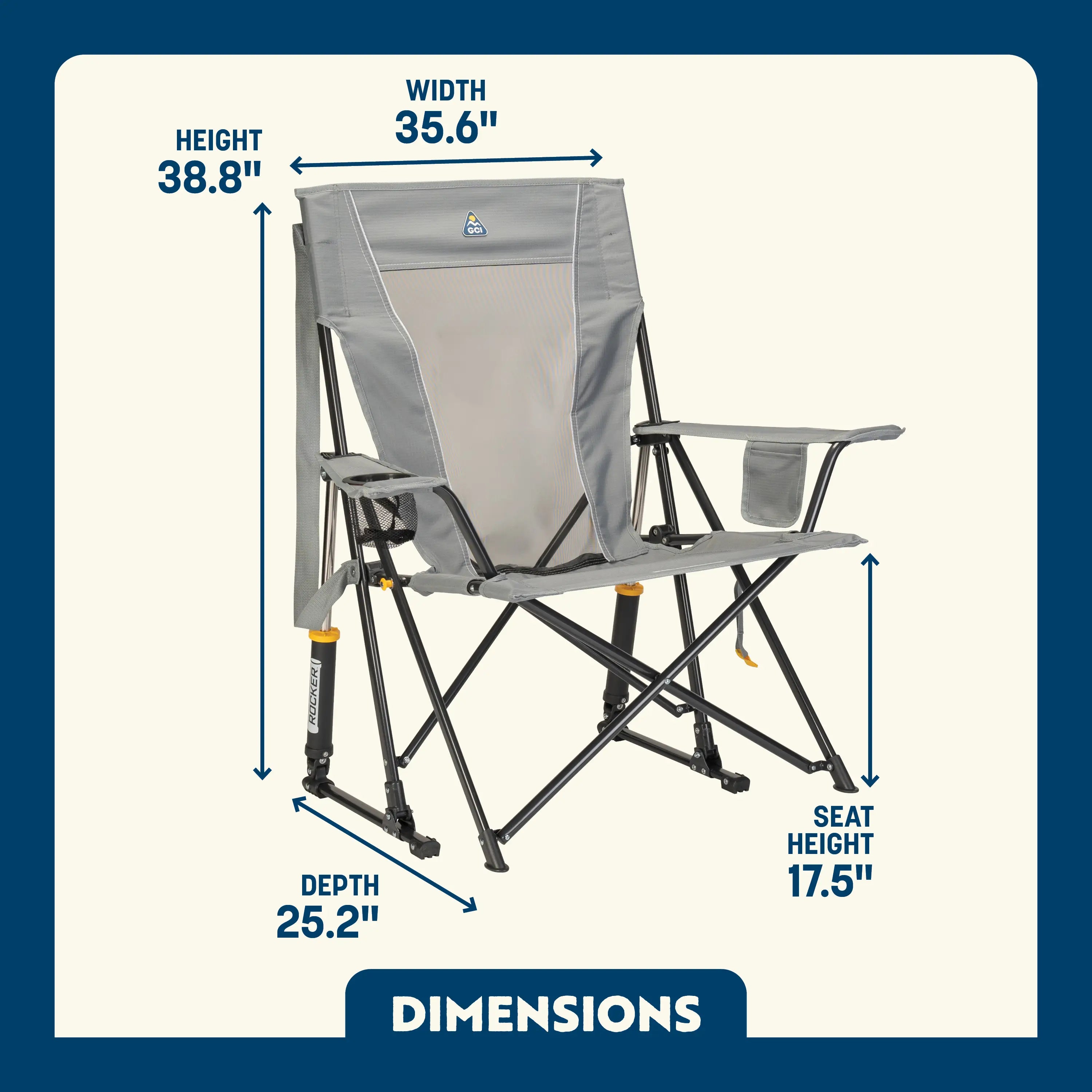 Heavy-Duty Freestyle Comfort Pro Rocker - Choice 375 - Heavy-Duty Kickback Rocker with Beverage Holder Detail