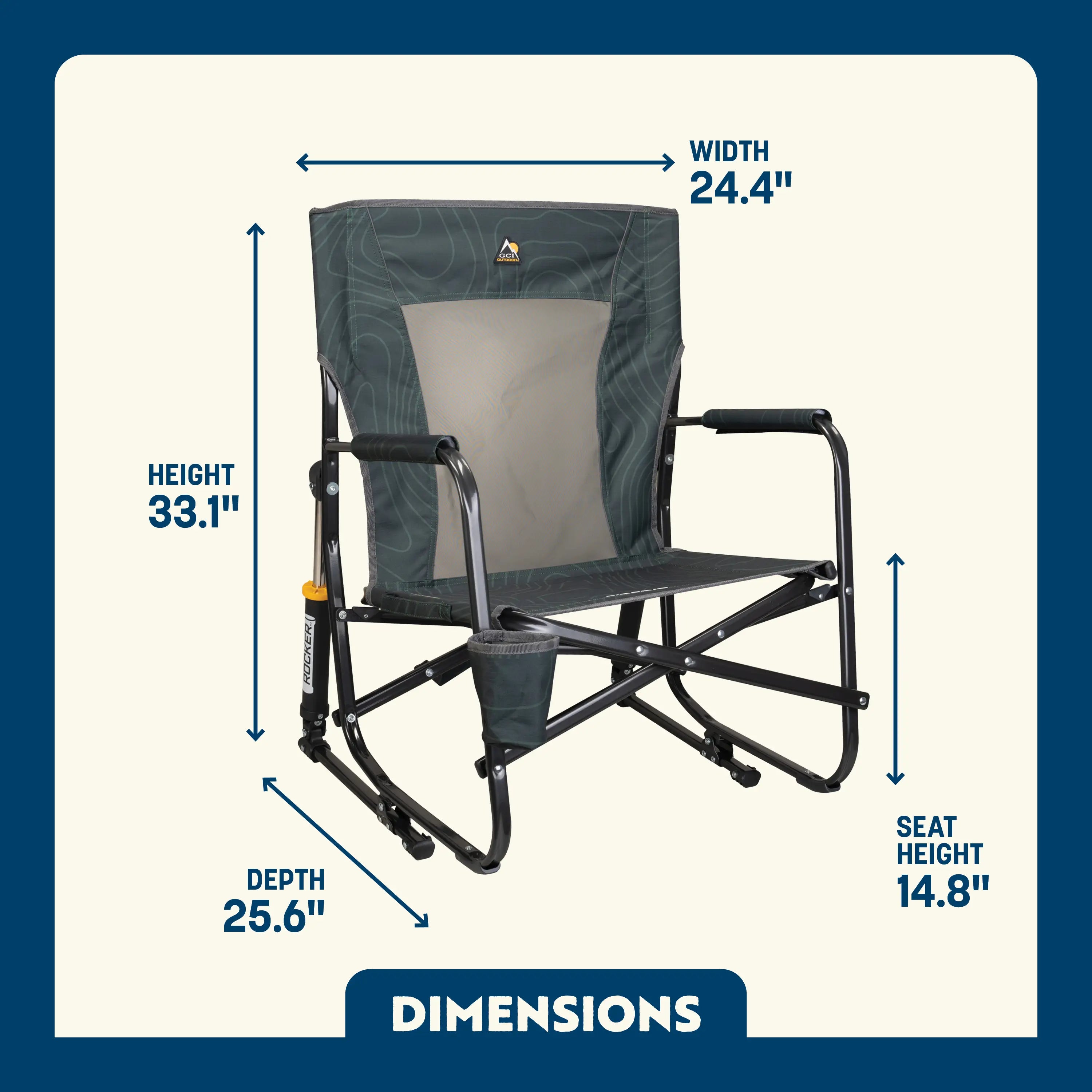 Patented Spring-Action FirePit Rocker - Choice 737 - Freestyle Rocker Portable Outdoor Folding Chair Detail