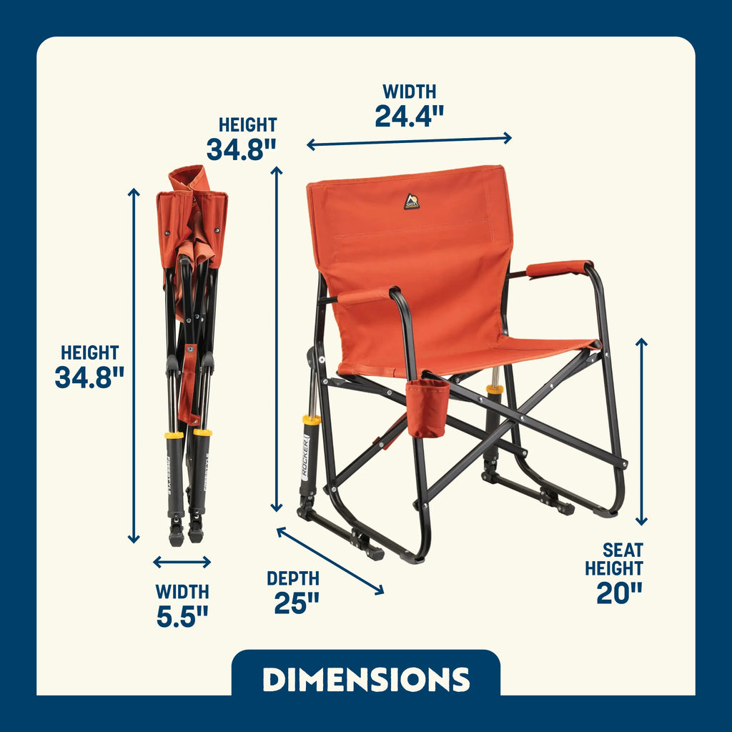 Premium All-Weather Freestyle Rocker - Pumpkin Spice - Choice 373 - Heavy-Duty Kickback Rocker with Beverage Holder Detail