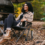 Luxury Camp Kickback Rocker - Choice 345 - Heavy-Duty Kickback Rocker with Beverage Holder Detail