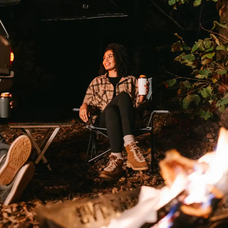 Luxury Camp Kickback Rocker - Choice 345 - Heavy-Duty Kickback Rocker with Beverage Holder Detail