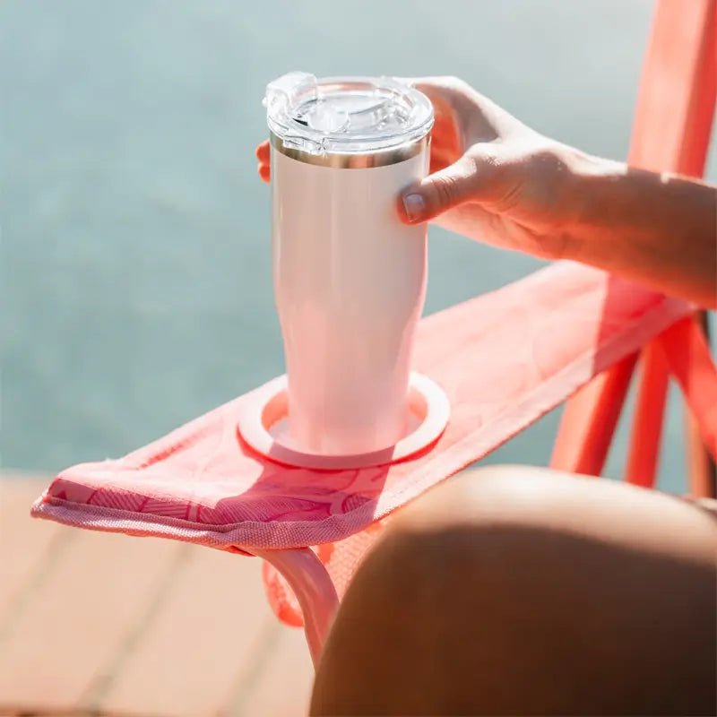 Luxury Camp Kickback Rocker - Choice 345 - Heavy-Duty Kickback Rocker with Beverage Holder Detail