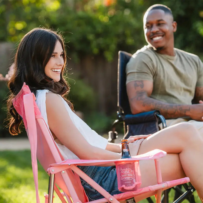 Luxury Camp Kickback Rocker - Choice 345 - Heavy-Duty Kickback Rocker with Beverage Holder Detail