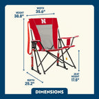 Premium All-Weather College Comfort Pro Rocker - Nebraska Cornhuskers - Choice 161 - Patented Spring-Action Rocking Chair for Camping Detail